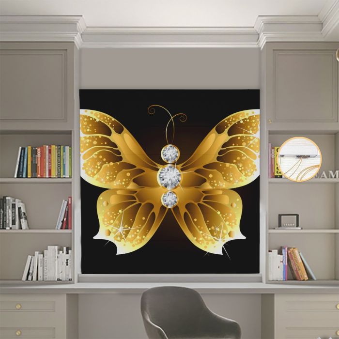 Римська штора DECOLIV Фотопечать Бабочка  Блэкаут 70*170