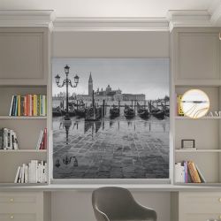 Римська штора з ланцюжковим карнизом Фотодрук Набережна Блекаут