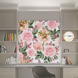 Римська штора з фотодруком Квіти 00-019 Блекаут