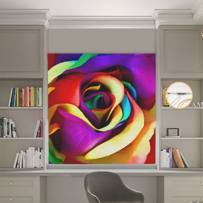 Римська штора DECOLIV Фотопечать Цветок  Блэкаут 270*170