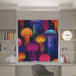 Римська штора з ланцюжковим карнизом Фотодрук Медуза різнокольорова Блекаут