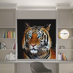 Римська штора з ланцюжковим карнизом Фотодрук Тигр прованс Блекаут