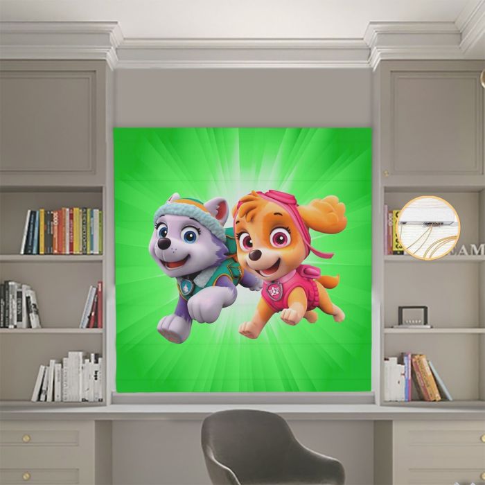 Римська штора DECOLIV Фотопечать Щенячий патруль  Блэкаут 300*170