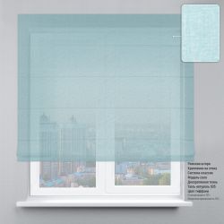 Римська штора Тюль натурель із ланцюжковим карнизом бірюзовий