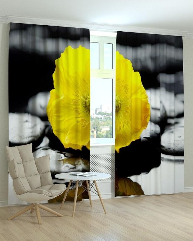 Фотоштори DECOLIV Квіти Принт 02-003 Блекаут