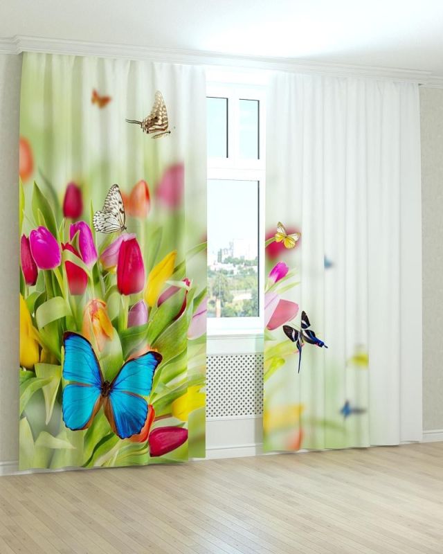 Фотоштори DECOLIV Квіти Принт 02-006 Блекаут