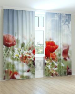 Фотоштори DECOLIV Квіти Принт 02-023 Блекаут