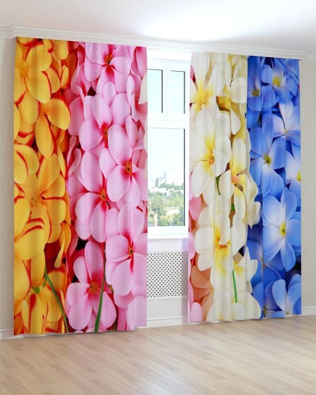 Фотоштори DECOLIV Квіти Принт 02-031 Блекаут