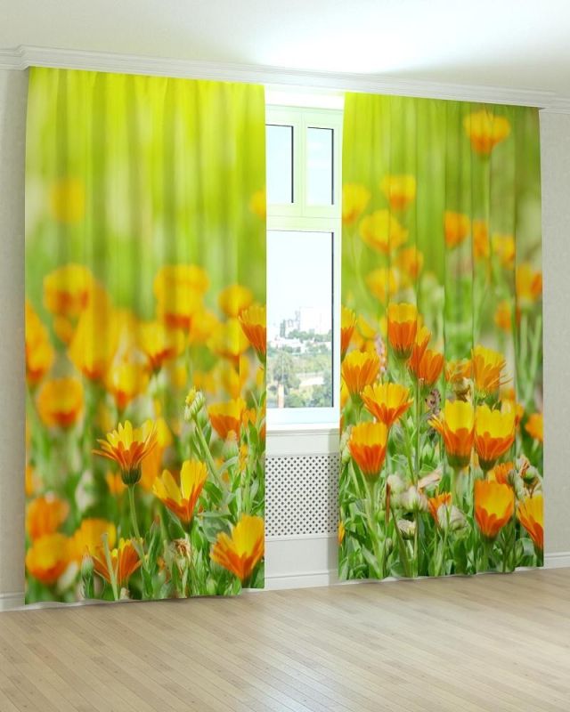 Фотоштори DECOLIV Квіти Принт 02-036 Блекаут