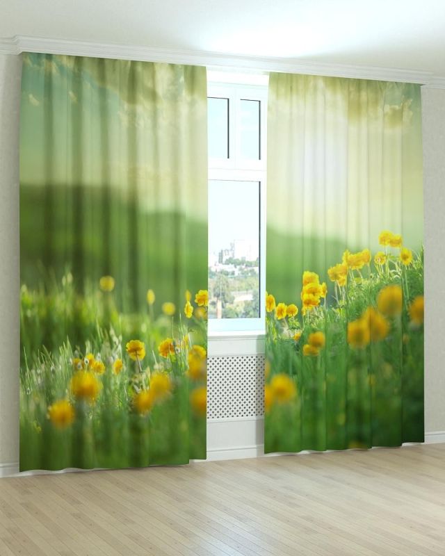 Фотоштори DECOLIV Квіти Принт 02-037 Блекаут