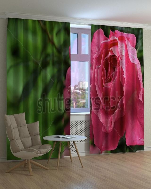 Фотоштори DECOLIV Квіти Принт 02-038 Блекаут