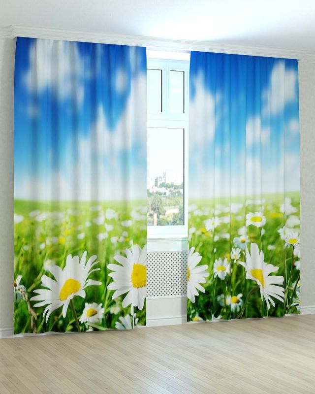 Фотоштори DECOLIV Квіти Принт 02-043 Тюль