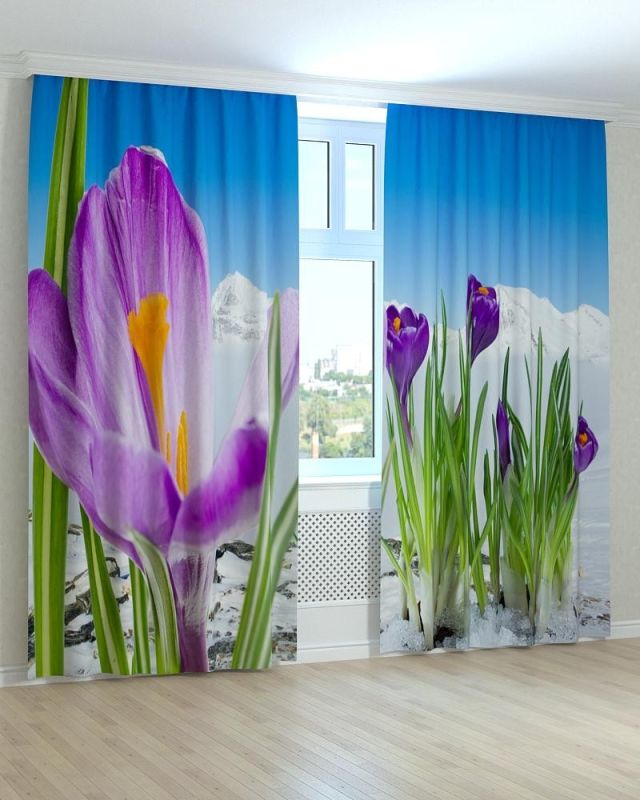 Фотоштори DECOLIV Квіти Принт 02-063 Тюль