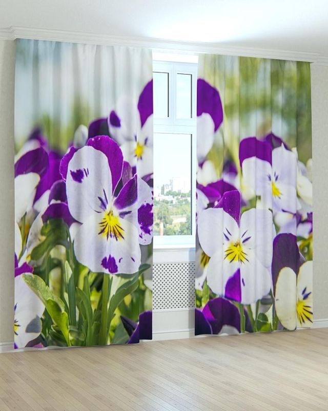 Фотоштори DECOLIV Квіти Принт 02-069 Блекаут