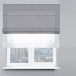 Римська штора День-Ніч Тюль/Велюр темно-сірий