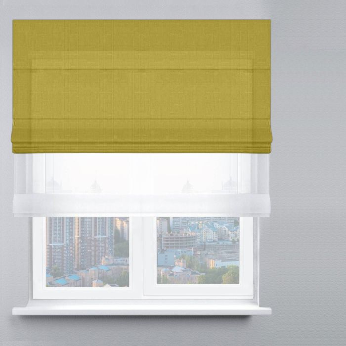 Римська штора DECOLIV День-Ночь Тюль/Велюр горчичный