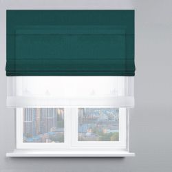 Римська штора День-Ніч Тюль/Велюр темно-бірюзовий