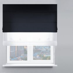 Римська штора День-Ніч Тюль/Велюр чорний
