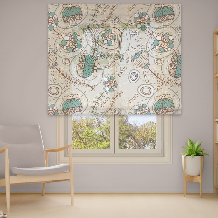 Римська штора з ланцюжковим карнизом Фотодрук 15-02-23 Тюль