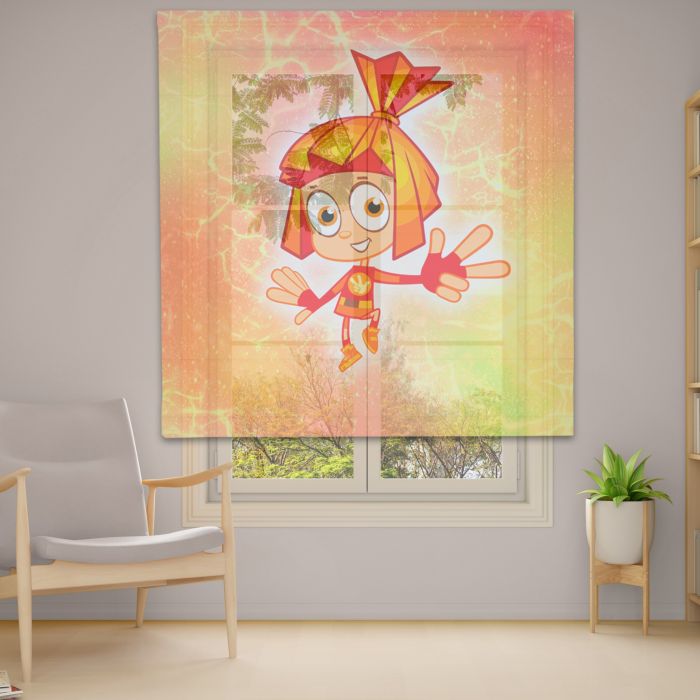 Римська штора з ланцюжковим карнизом Фотодрук 14-15 Тюль