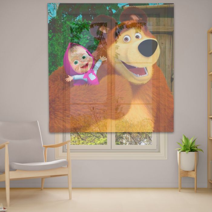 Римська штора з ланцюжковим карнизом Фотодрук 14-19 Тюль