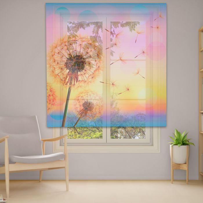 Римська штора з ланцюжковим карнизом Фотодрук 14-39 Тюль