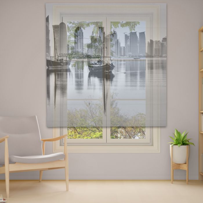 Римська штора з ланцюжковим карнизом Фотодрук 14-55 Тюль