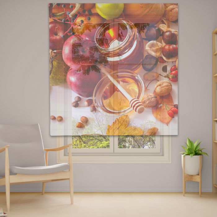 Римська штора з ланцюжковим карнизом Фотодрук 14-80 Тюль