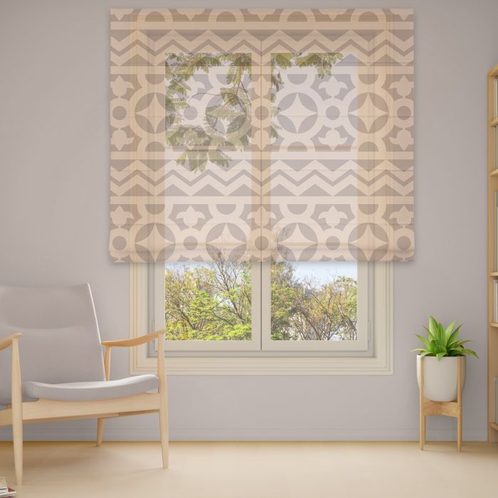 Римська штора з ланцюжковим карнизом Фотодрук 1-44 Тюль