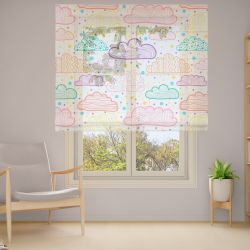 Римська штора з ланцюжковим карнизом Фотодрук 2-12 Тюль
