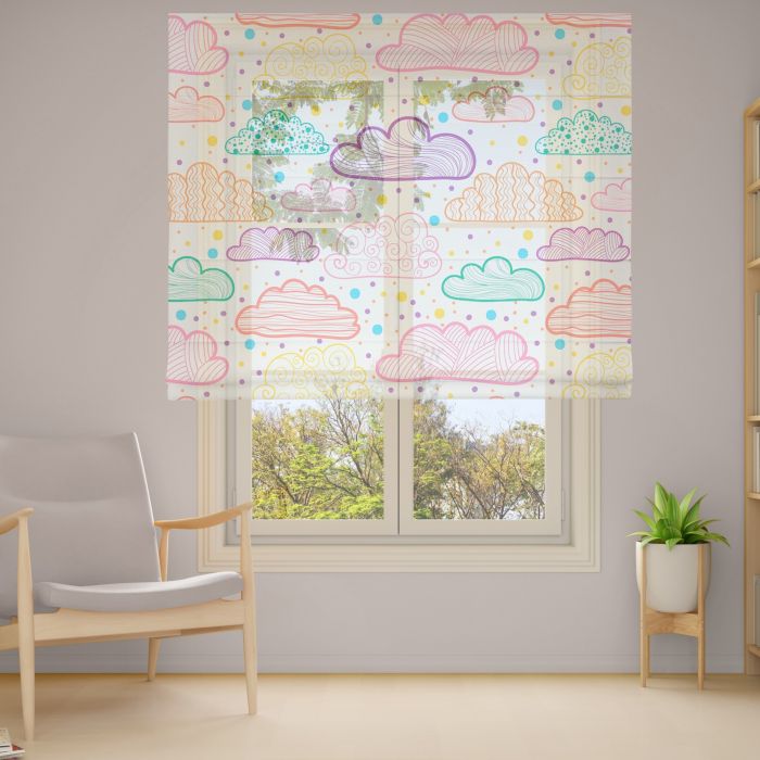 Римська штора з ланцюжковим карнизом Фотодрук 2-12 Тюль