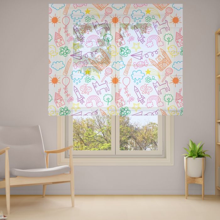 Римська штора з ланцюжковим карнизом Фотодрук 2-22 Тюль