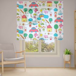 Римська штора з ланцюжковим карнизом Фотодрук 2-23 Тюль