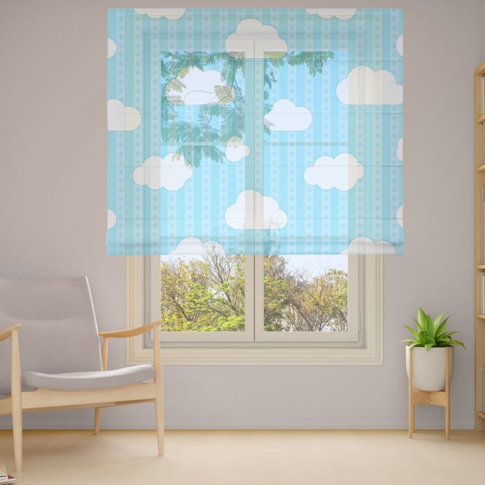 Римська штора з ланцюжковим карнизом Фотодрук 2-45 Тюль