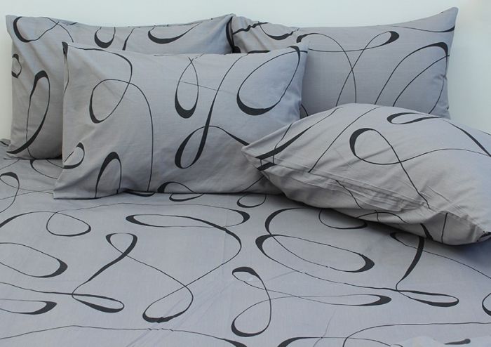 Комплект постільної білизни наволочки 50*70см Ранфорс R4047grey