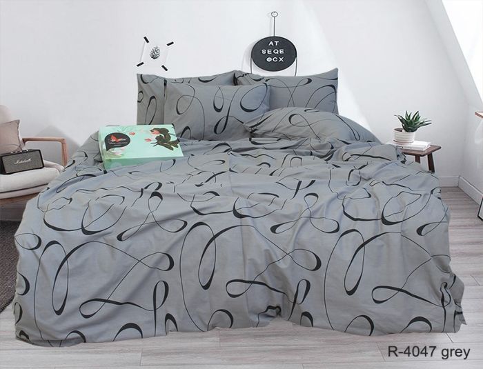 Комплект постільної білизни двоспальний наволочки 50*70см Ранфорс R4047grey