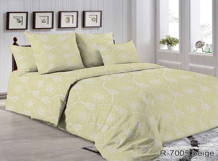 Комплект постільної білизни двоспальний Ранфорс R7005 beige