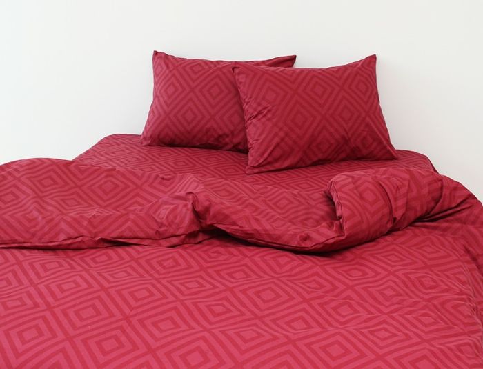 Комплект постільної білизни сімейний наволочки 50*70см Ранфорс R129Red