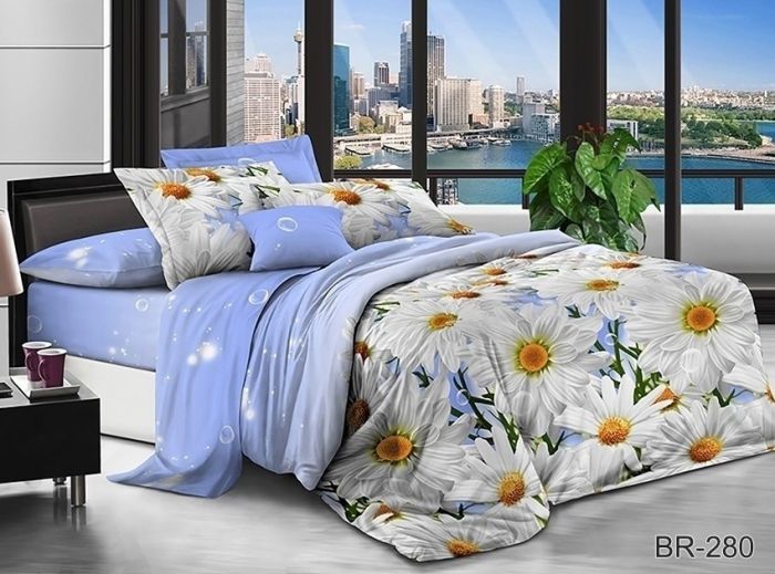 Комплект постільної білизни сімейний наволочки 50*70см Поликоттон BR280