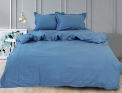 Комплект постільної білизни двоспальний наволочки 50*70см Сатин Blue Grey