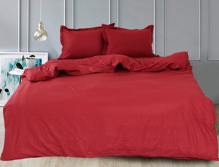 Комплект постільної білизни двоспальний наволочки 50*70см Сатин Bordo