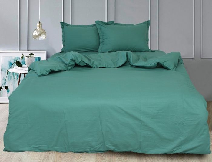Комплект постільної білизни двоспальний наволочки 50*70см Сатин Green