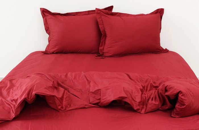 Комплект постільної білизни євро Сатин Bordo