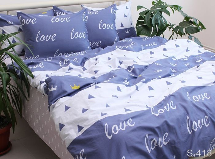 Комплект постільної білизни євро наволочки 50*70см Сатин S418