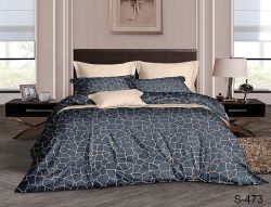 Комплект постільної білизни євро Сатин S473