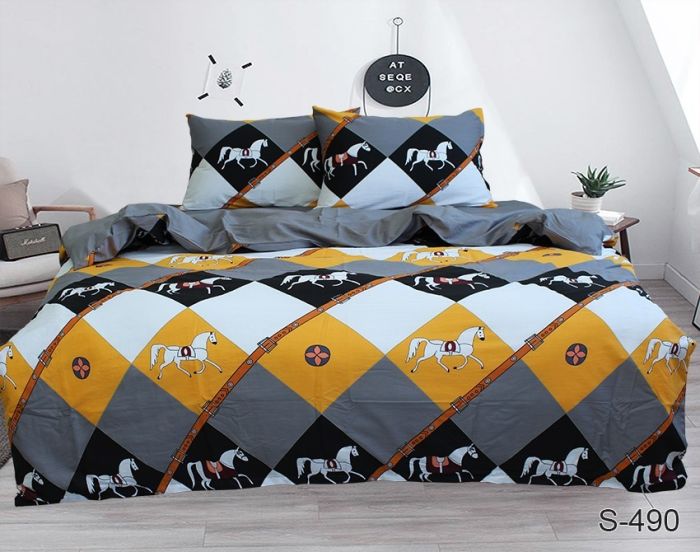 Комплект постільної білизни євро наволочки 50*70см Сатин S490