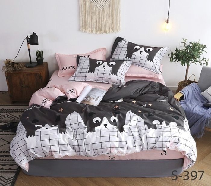 Комплект постільної білизни сімейний наволочки 50*70см Сатин S397