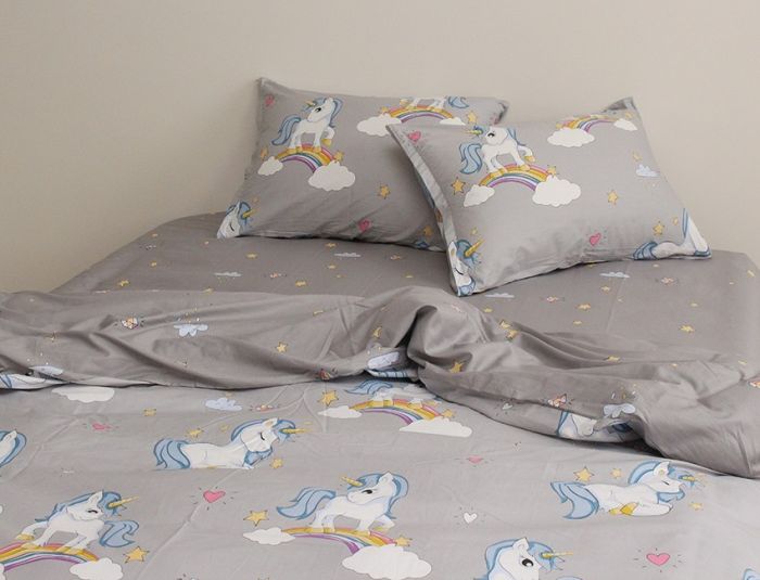 Комплект постільної білизни сімейний наволочки 50*70см Сатин S419