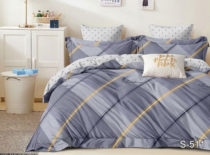 Комплект постільної білизни сімейний наволочки 50*70см Сатин S511