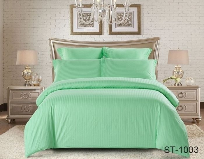 Комплект постільної білизни двоспальний наволочки 50*70см Страйп-Сатин ST-1003